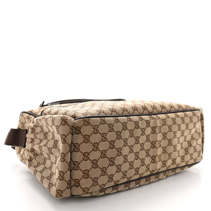 Gucci Monogram Natural Pigskin Large Diaper Bag Beige Ebony Cocoa Dark Chocolate 4 of 12