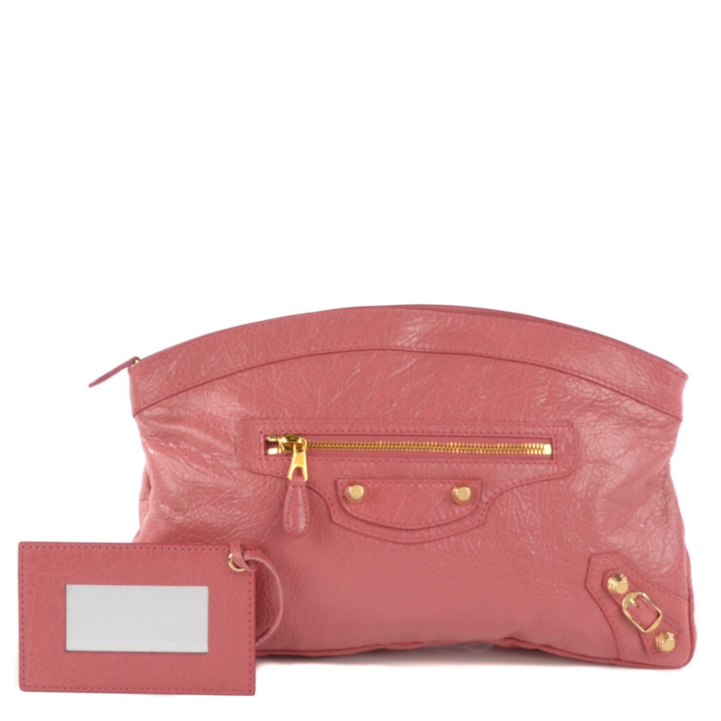 Agneau Giant 12 Gold Hardware Premier Clutch Rose Bonbon