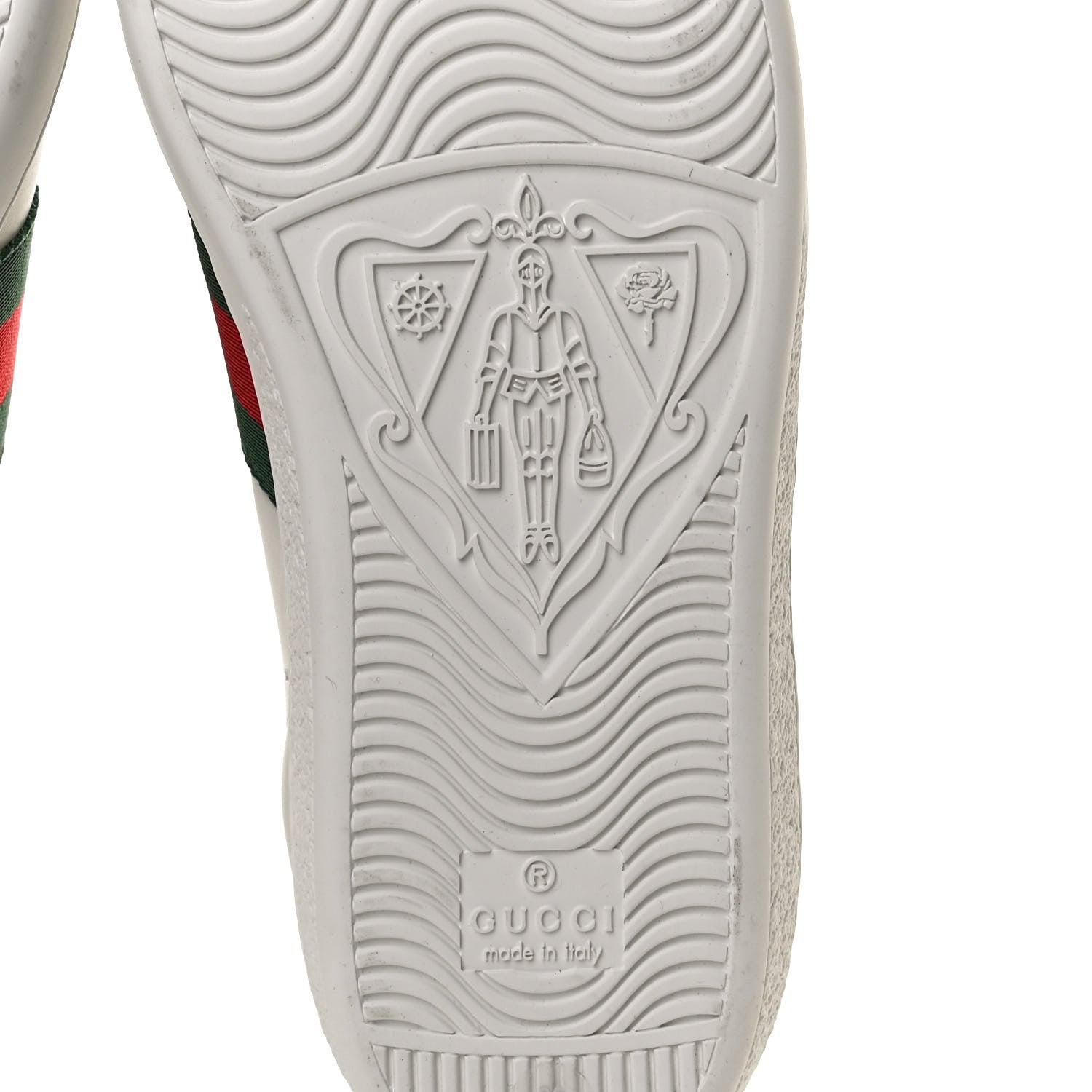 Gucci Calfskin Ayers Bee Embroidered Womens Ace Sneakers 36 White Green 8 of 11