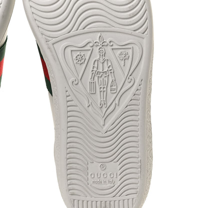 Gucci Calfskin Ayers Bee Embroidered Womens Ace Sneakers 36 White Green 8 of 11
