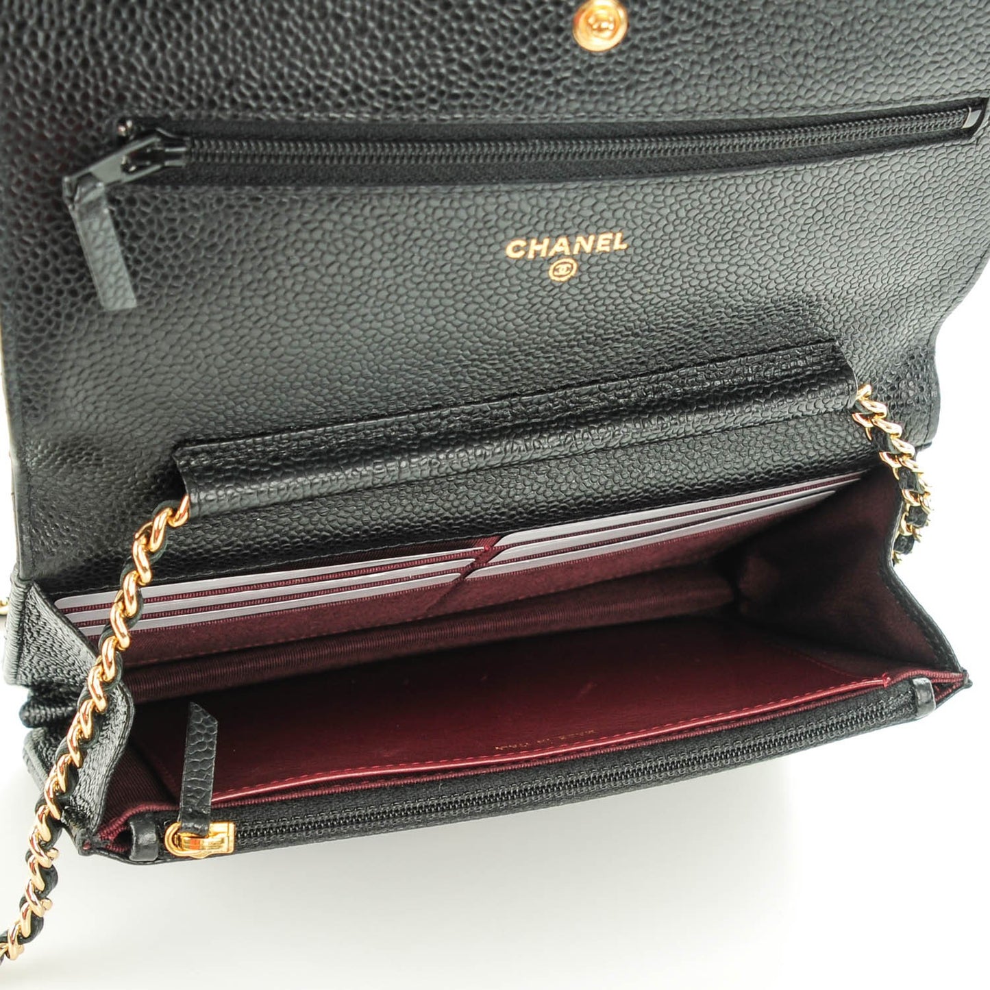 Caviar Quilted Wallet On Chain WOC Black