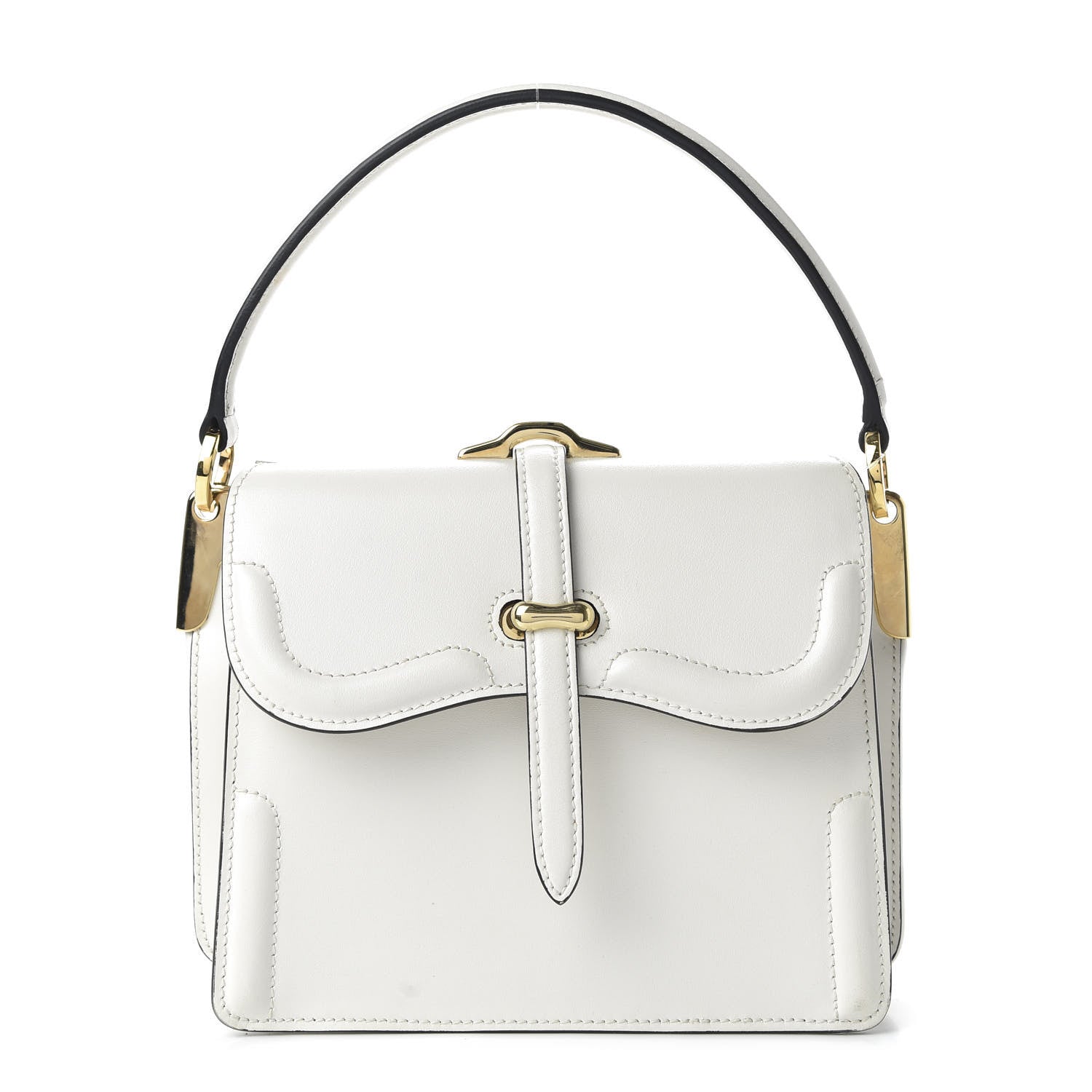 Prada City Calfskin Small Belle Top Handle Bag Bianco 1 of 11