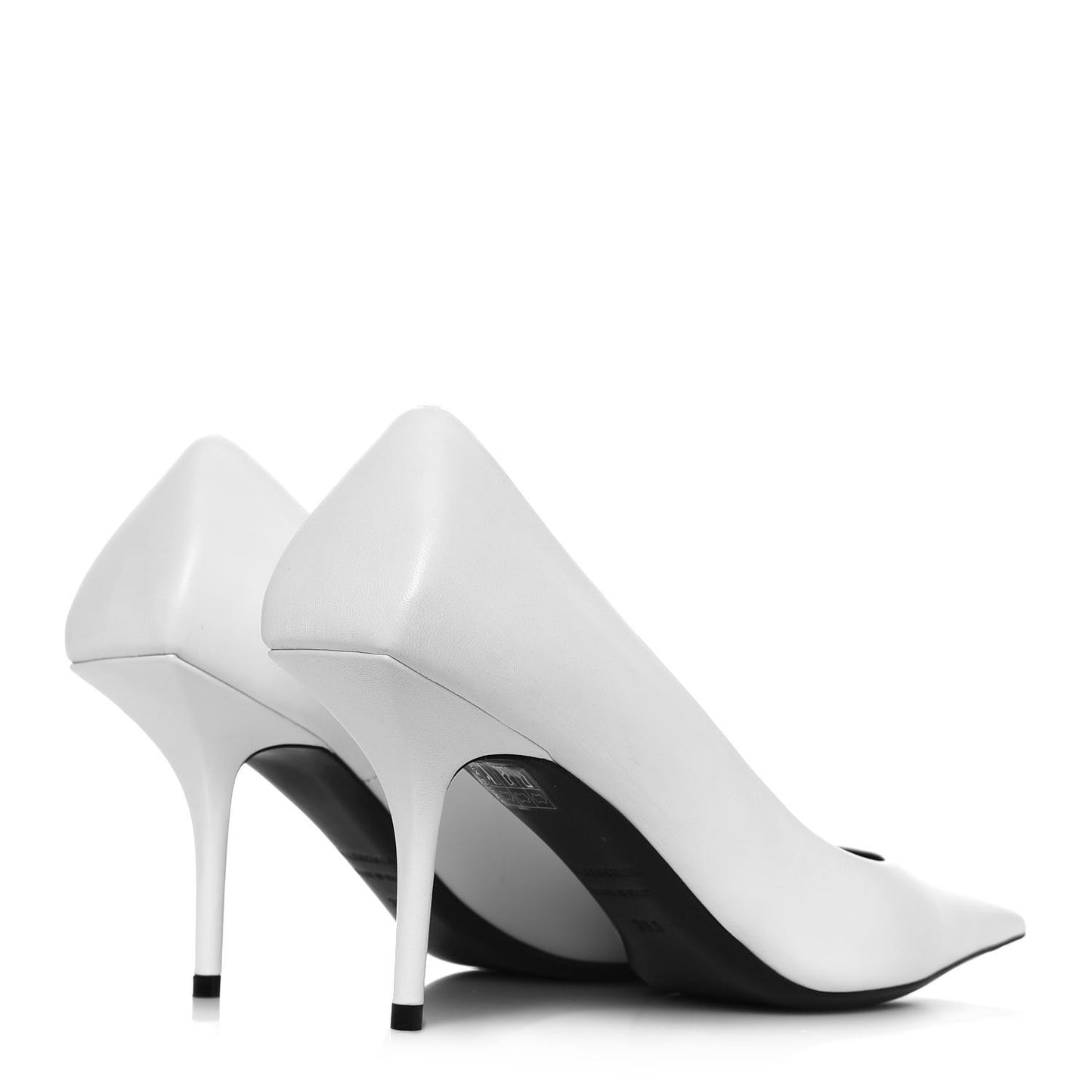 Soft Nappa Square Knife 80mm Pumps 38.5 White