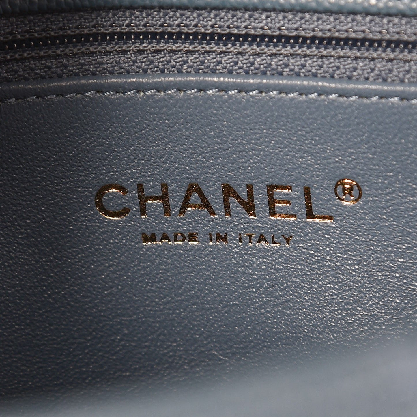 Caviar Lizard Quilted Small Coco Handle Flap Blue