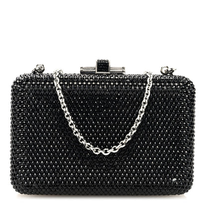 Judith Leiber Swarovski Crystal Minaudiere Clutch Black 1 of 8