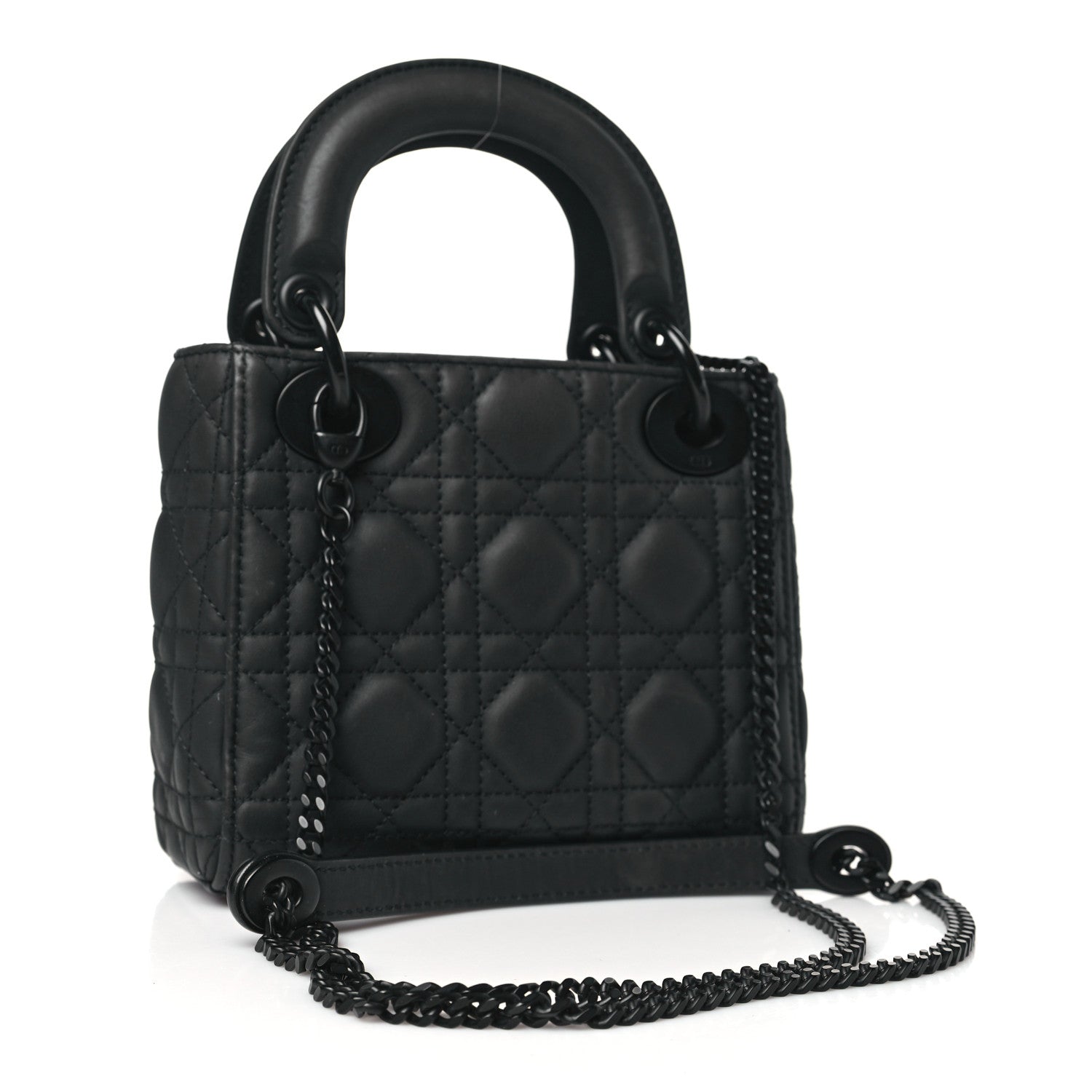 Christian Dior Ultra Matte Calfskin Cannage Mini Lady Dior Black 3 of 12