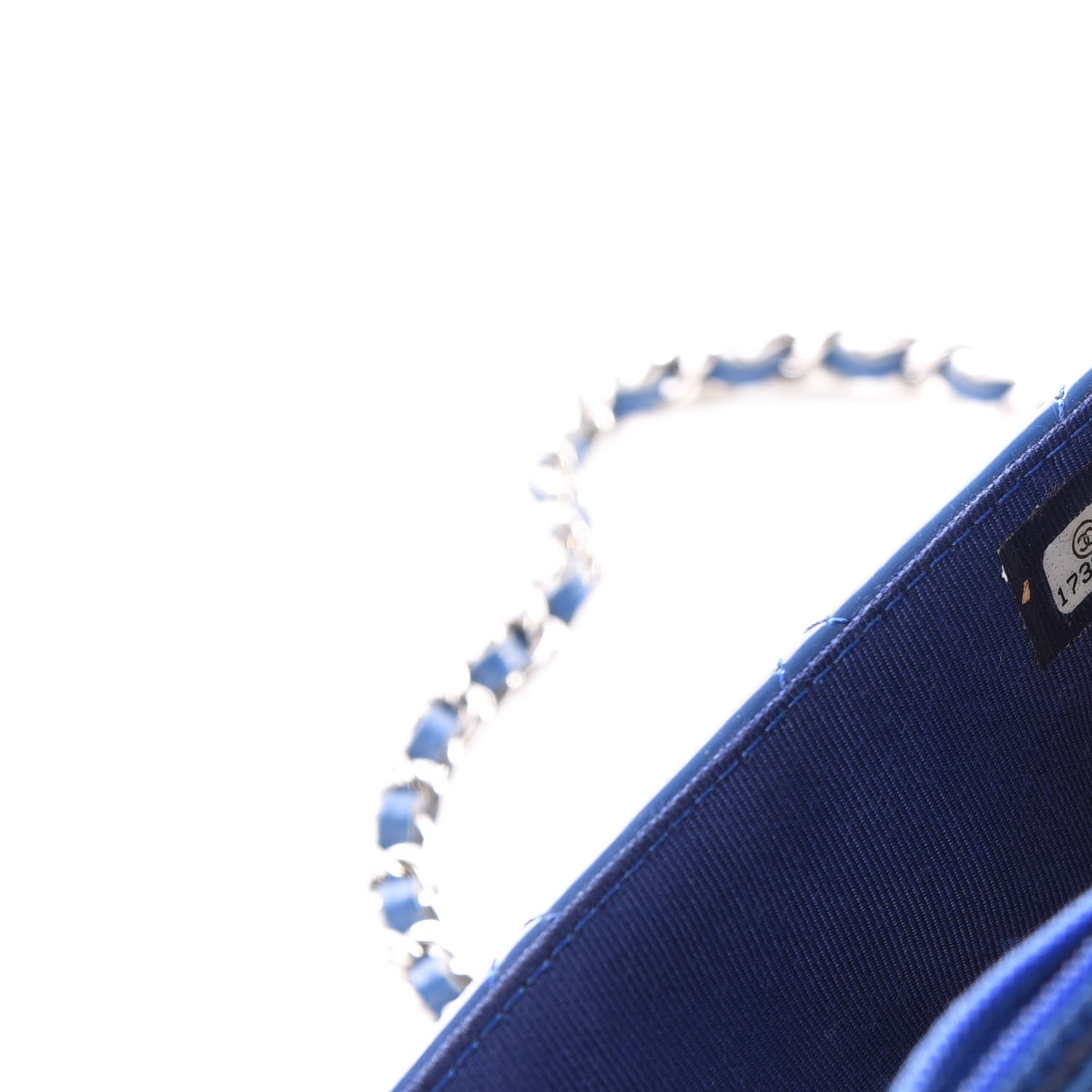 Chanel Patent Quilted Wallet On Chain WOC Blue 9 of 11