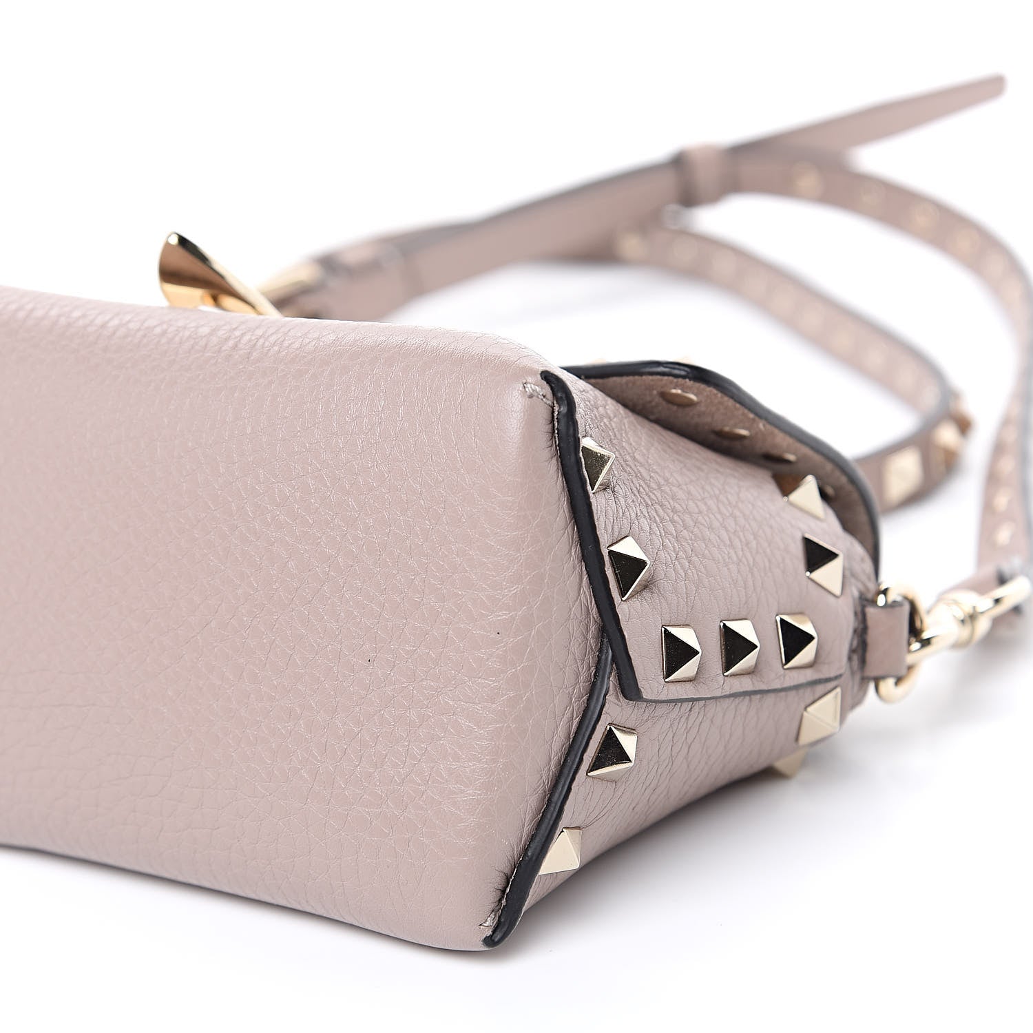 Valentino Garavani Pebbled Calfskin Mini Rockstud Crossbody Bag Poudre 10 of 13