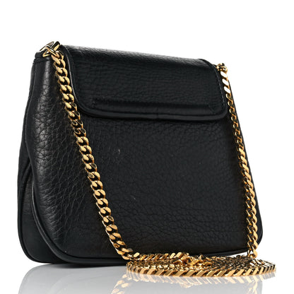 Gucci Pebbled Calfskin Small 1973 Chain Shoulder Bag Black 3 of 9