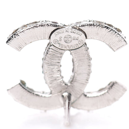 Chanel Crystal Large CC Earrings Silver 4 of 5