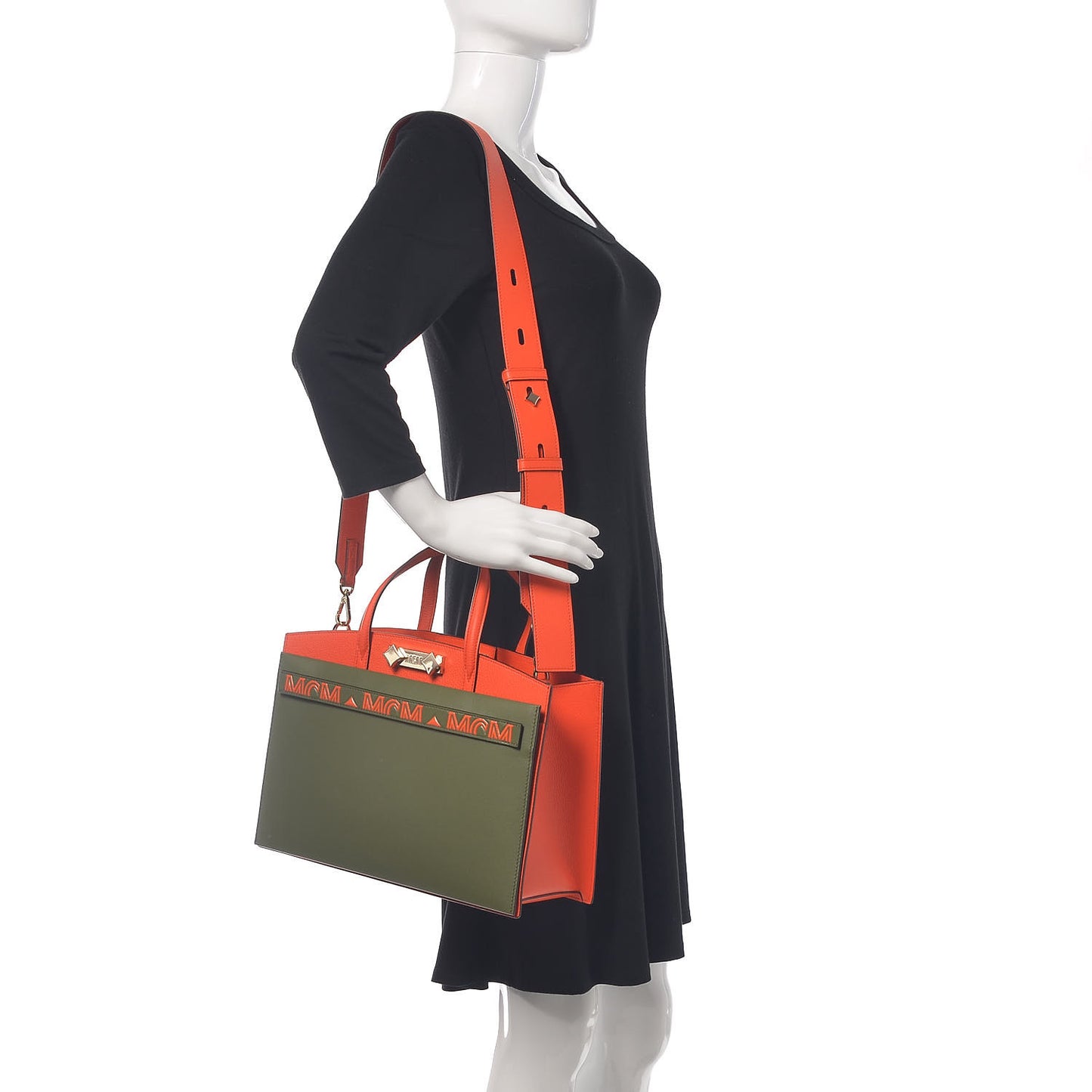 Calfskin Medium Milano Tote Tangerine Tango Winter Mos