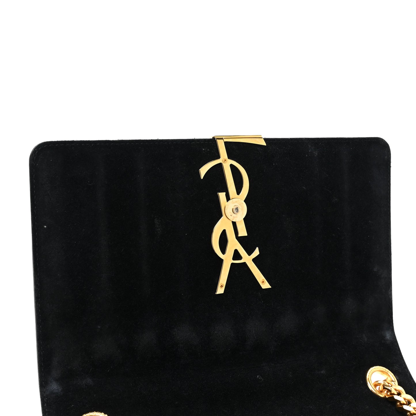 Patent Matelasse Monogram Large Vicky Chain Bag Black