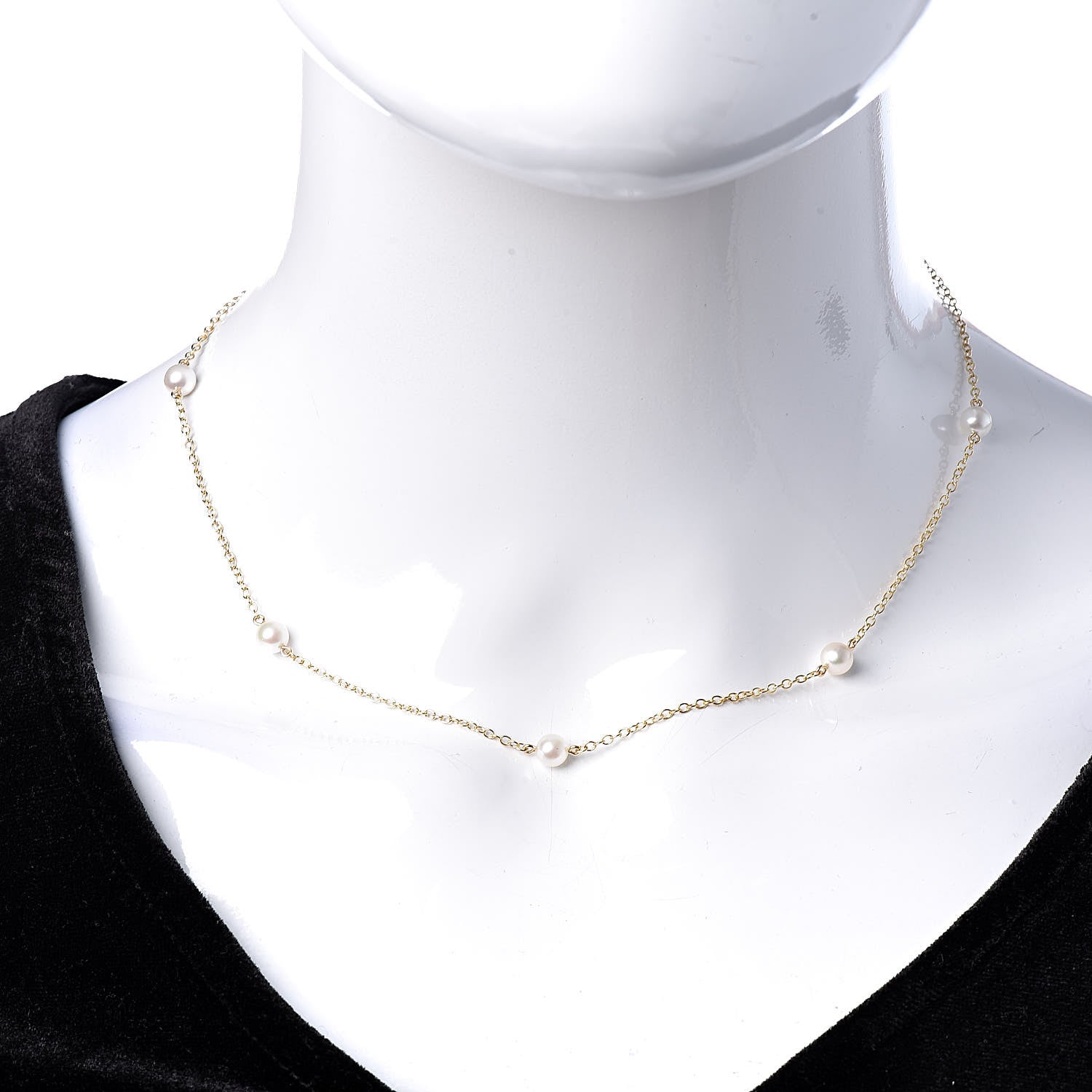 Tiffany 18K Yellow Gold 5mm Elsa Peretti Pearls By The Yard Necklace 2 of 4