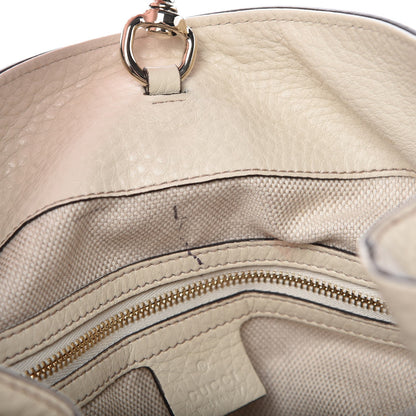 Gucci Pebbled Calfskin Medium Soho Chain Shoulder Bag Off White 12 of 12