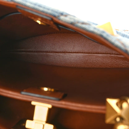 Valentino Garavani Denim Small Roman Stud The Handle Bag Light Denim Selleria 5 of 9
