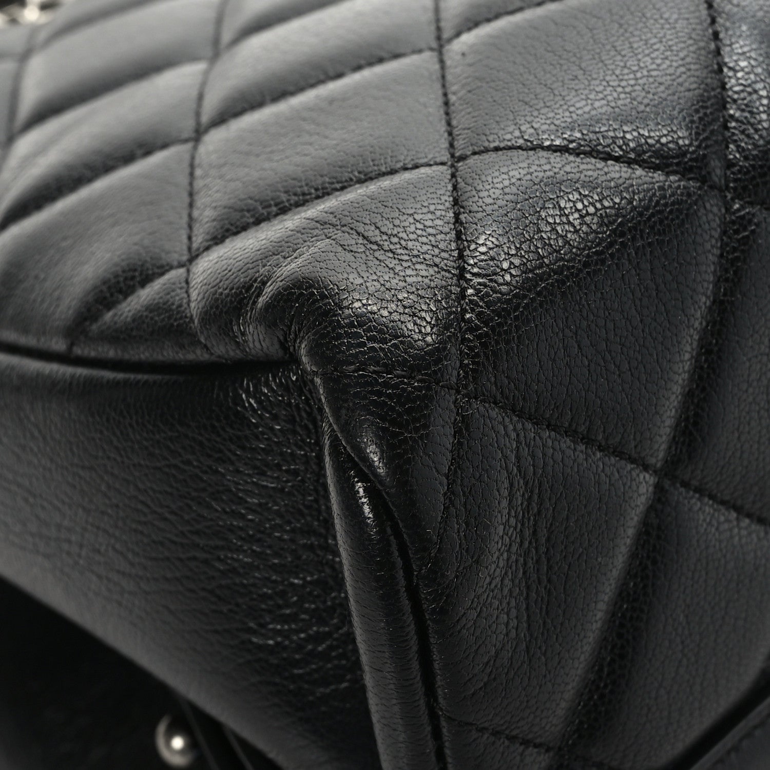 Chanel Metallic Goatskin Quilted Large City Rock Shopping Bag Black 8 of 11