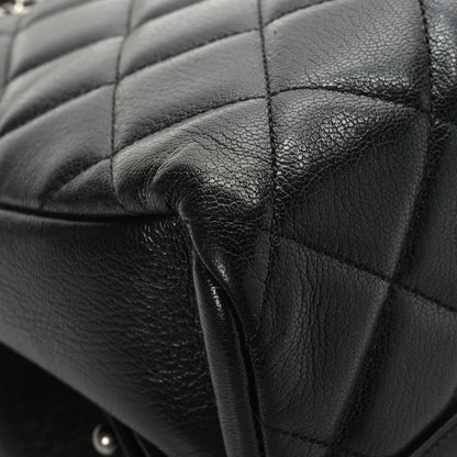 Chanel Metallic Goatskin Quilted Large City Rock Shopping Bag Black 8 of 11