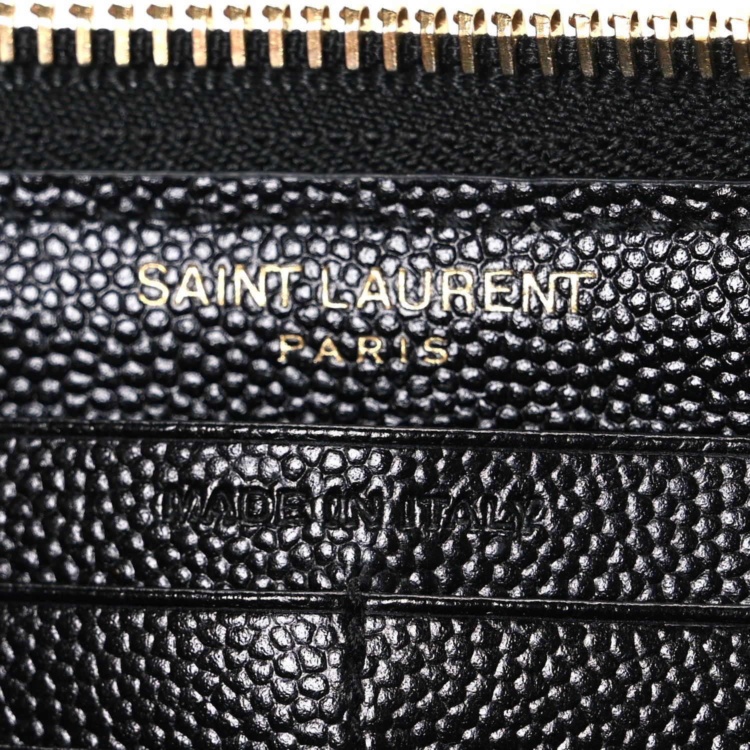 Saint Laurent Grain De Poudre Matelasse Chevron Monogram Zip Around Wallet Black 6 of 6