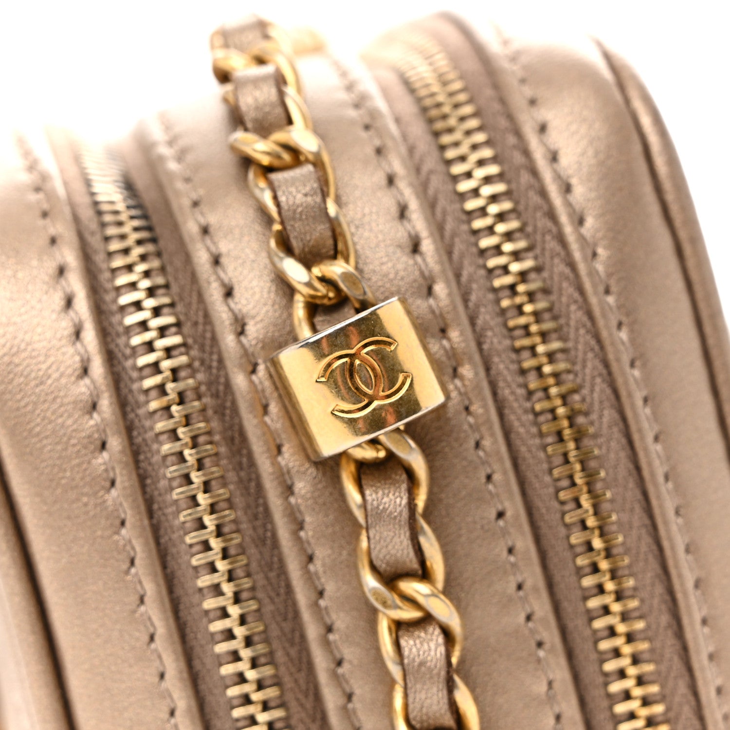 Chanel Metallic Lambskin Mini Coco Boy Camera Case Dark Gold 12 of 15