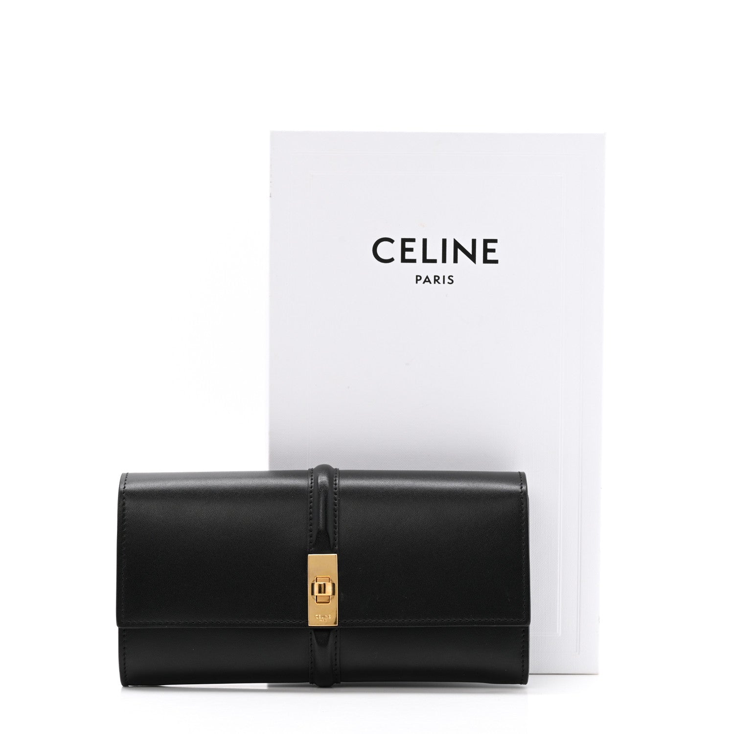 Celine Satinated Calfskin 16 Large Wallet Black 1792690 – FASHIONPHILE