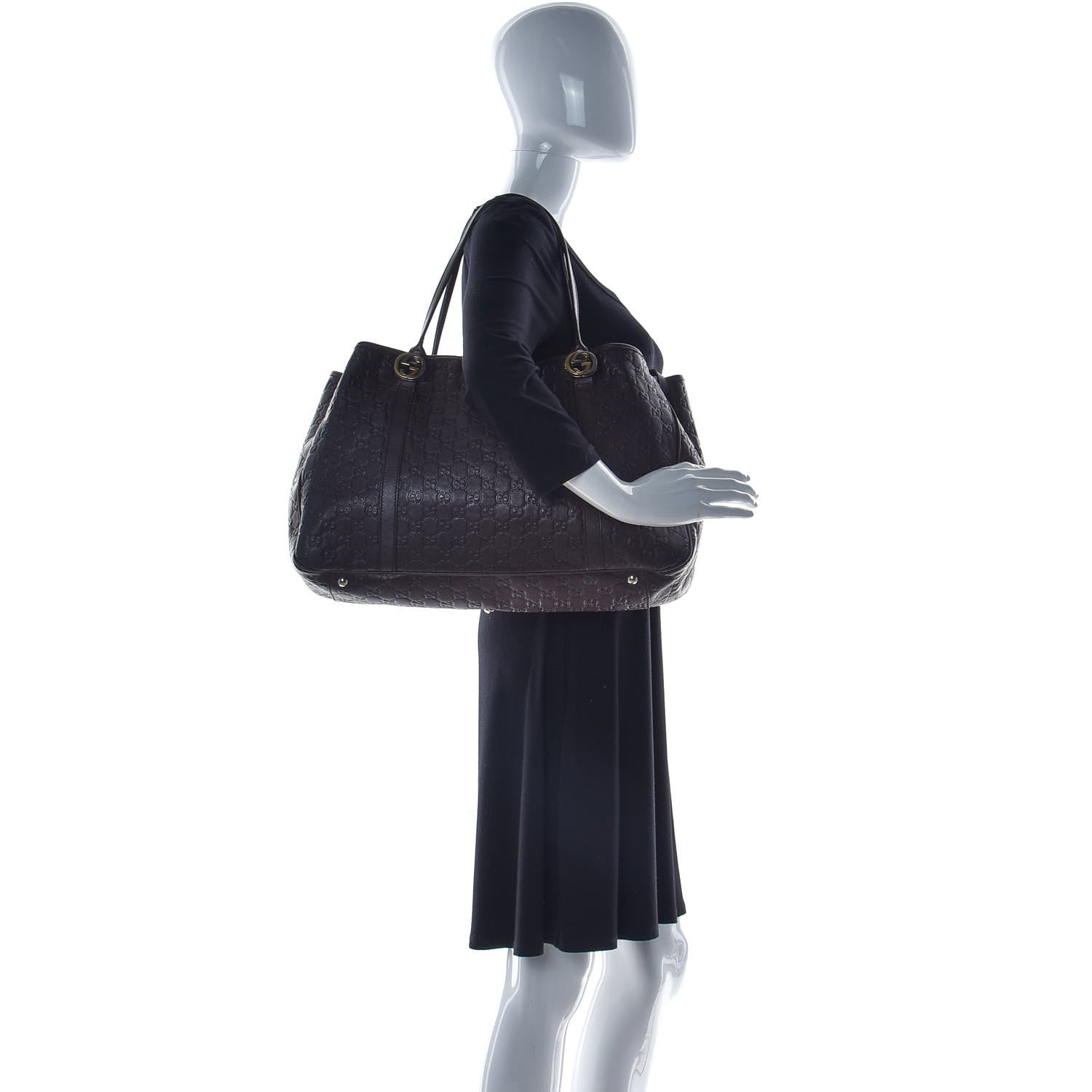 Gucci Guccissima Large GG Twins Tote Dark Brown 2 of 10