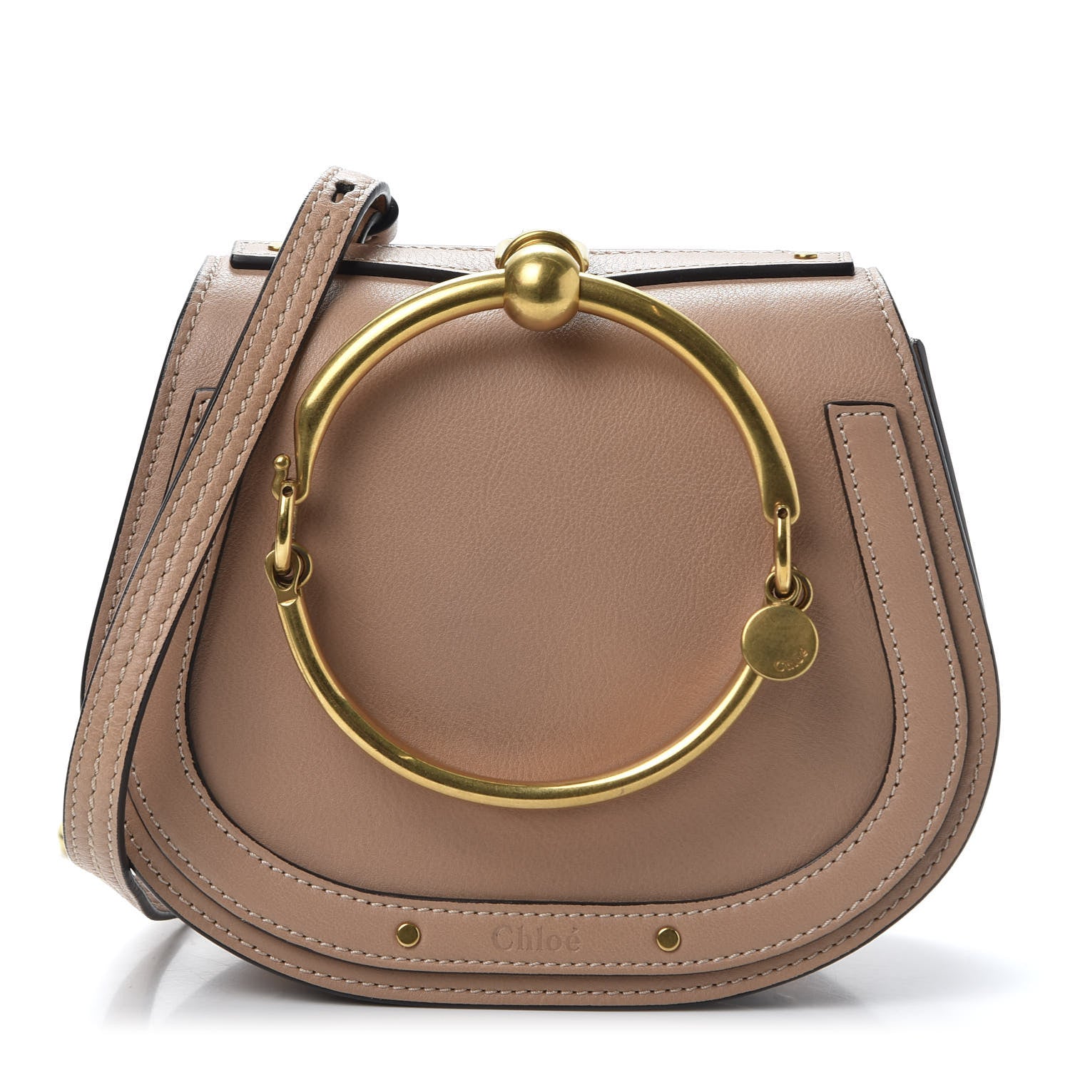 Chloe Calfskin Suede Small Nile Bracelet Bag Biscotti Beige 1 of 9