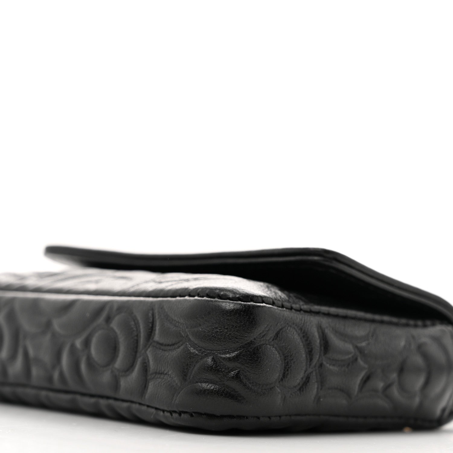 Chanel Lambskin Camellia Embossed Chain Belt Bag Black 11 of 12