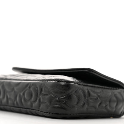 Chanel Lambskin Camellia Embossed Chain Belt Bag Black 11 of 12