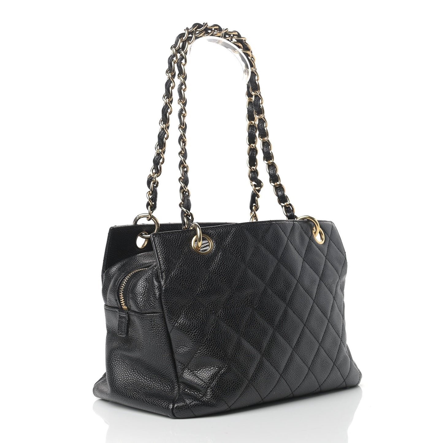 Caviar Quilted Petit Timeless Tote PTT Black