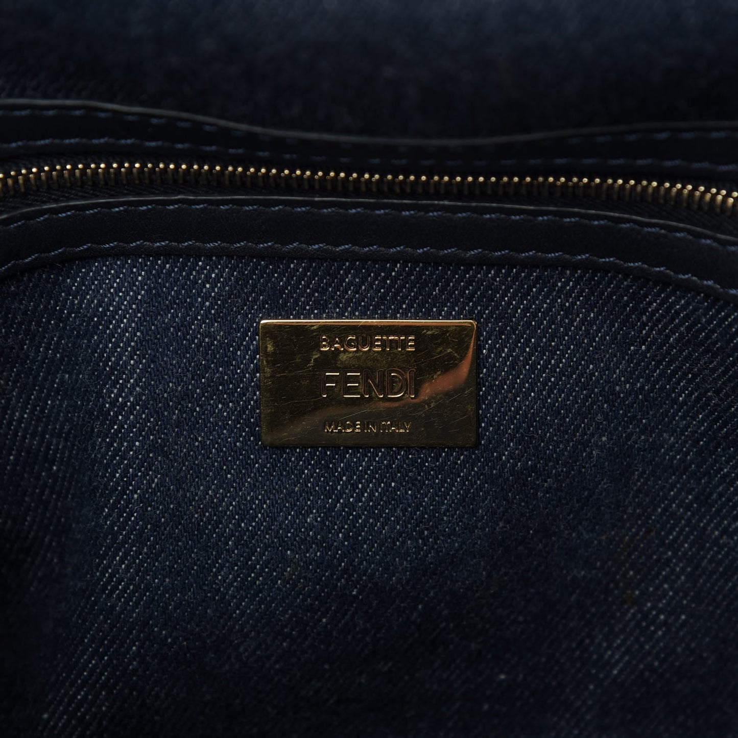 Denim Large Baguette Blue Arancio Fluo