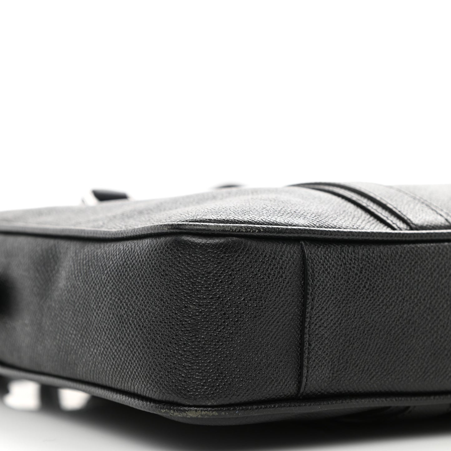 Textured Calfskin Briefcase Black