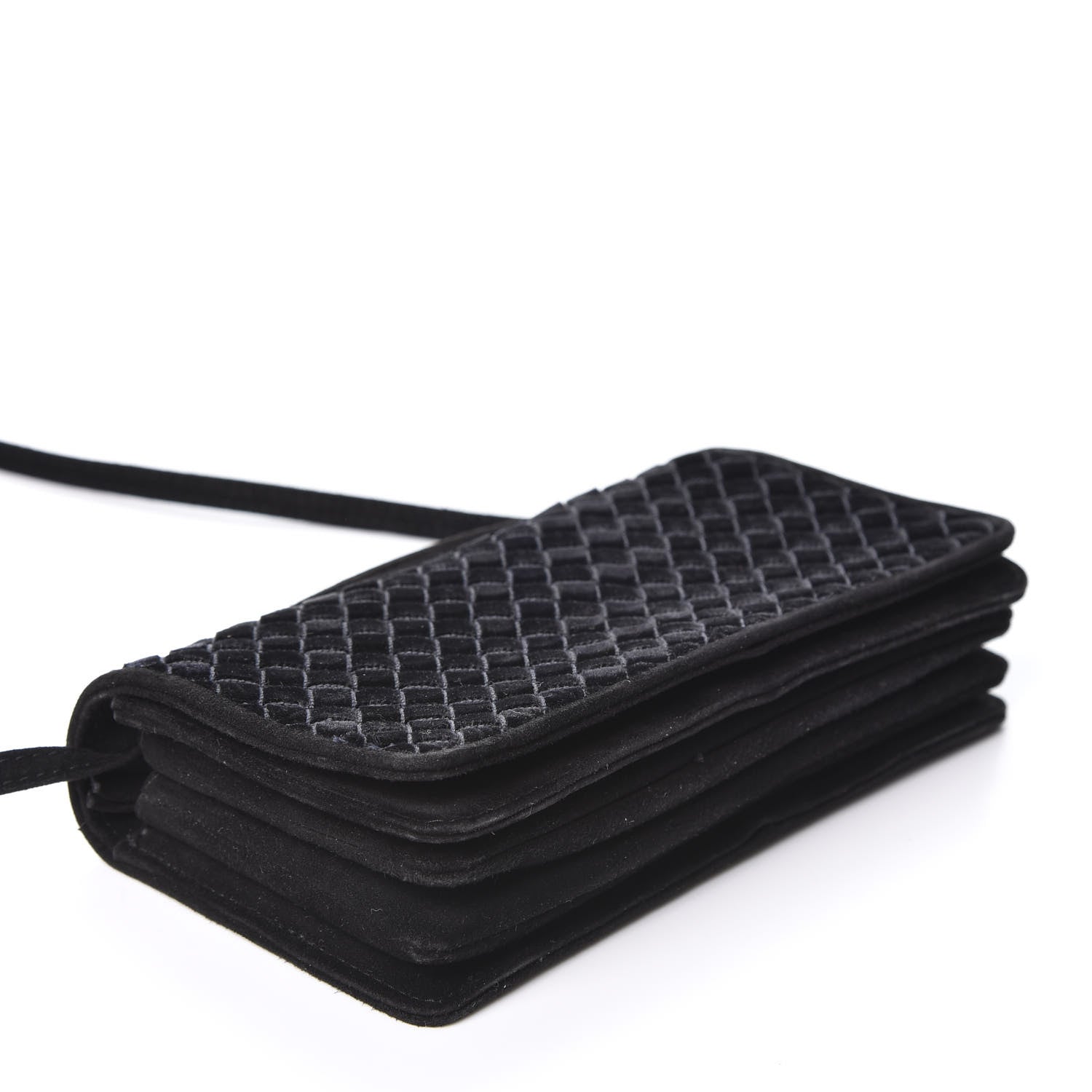 Bottega Veneta Velvet Intrecciato Top Handle Crossbody Black 3 of 9