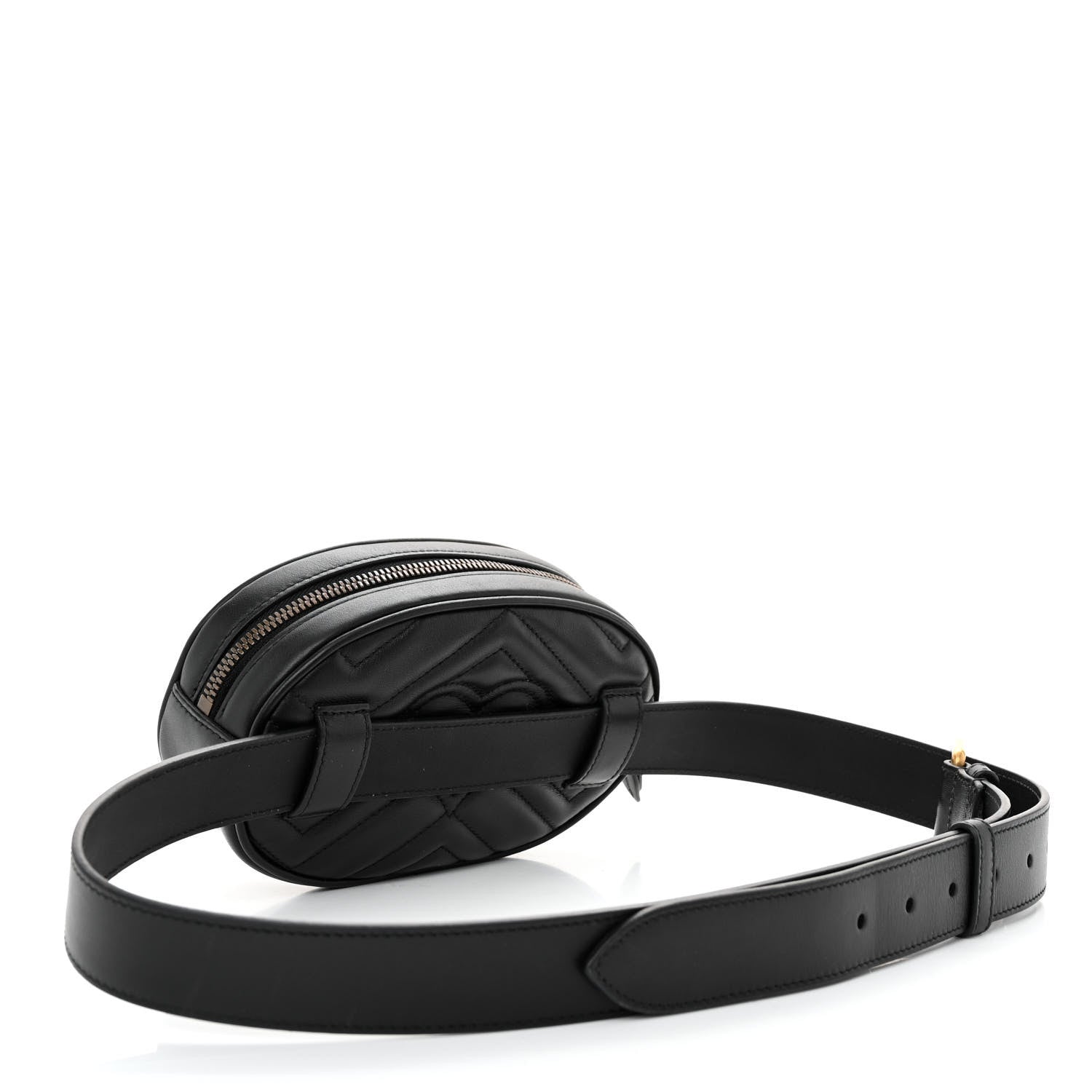 Gucci Calfskin Matelasse GG Marmont Belt Bag 95 38 Black 3 of 10