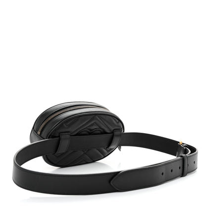 Gucci Calfskin Matelasse GG Marmont Belt Bag 95 38 Black 3 of 10