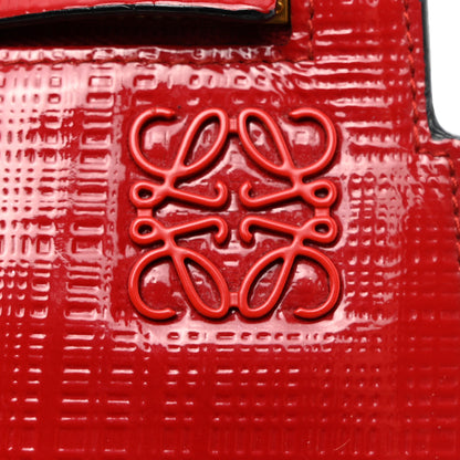 Loewe Patent Linen Embossed Large T Pouch Red 7 of 8