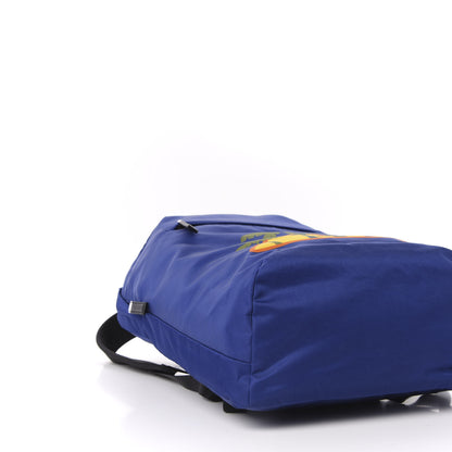 Prada Tessuto Nylon Palm Tree Print Day Backpack Bluette 5 of 10