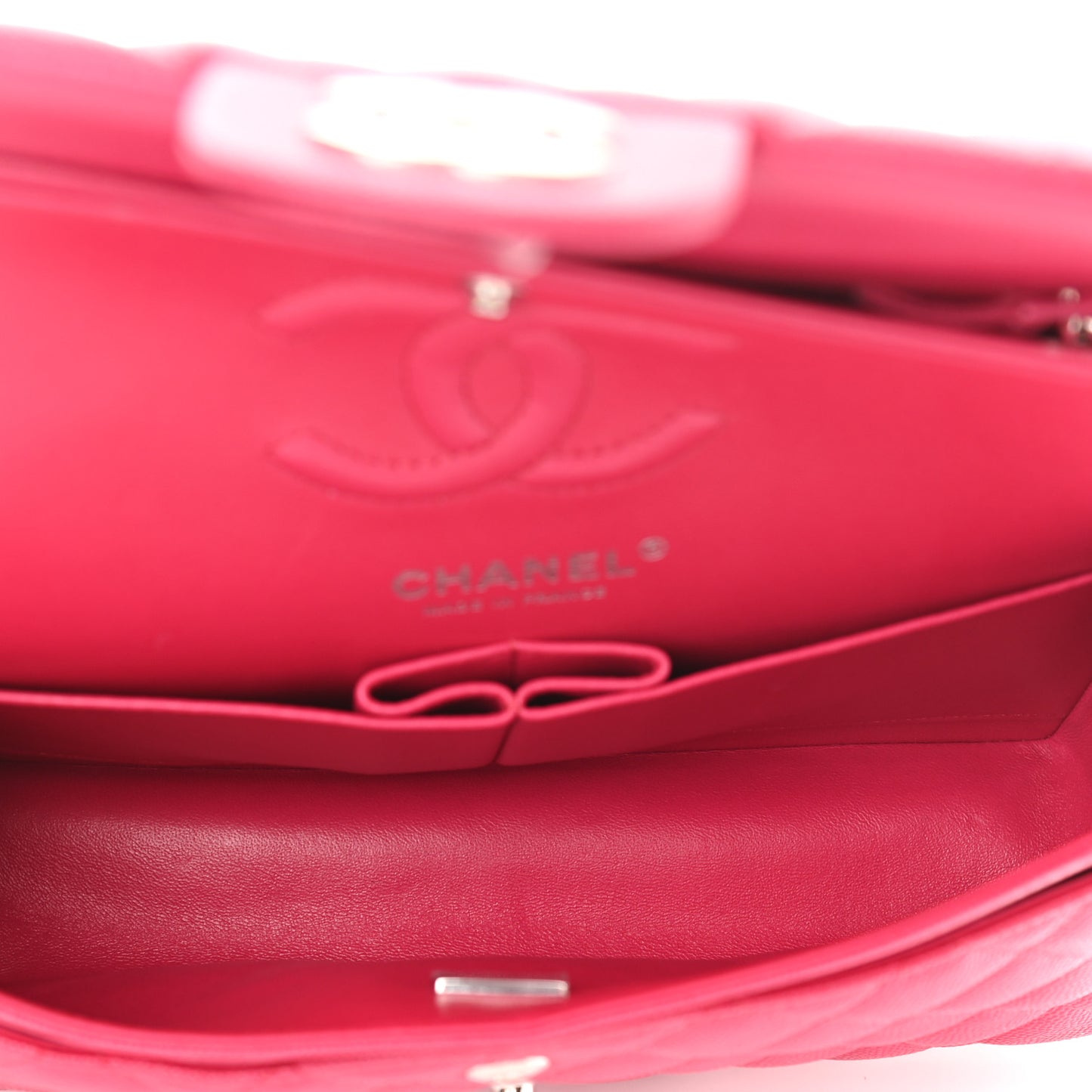 Caviar Quilted Small Double Flap Dark Pink