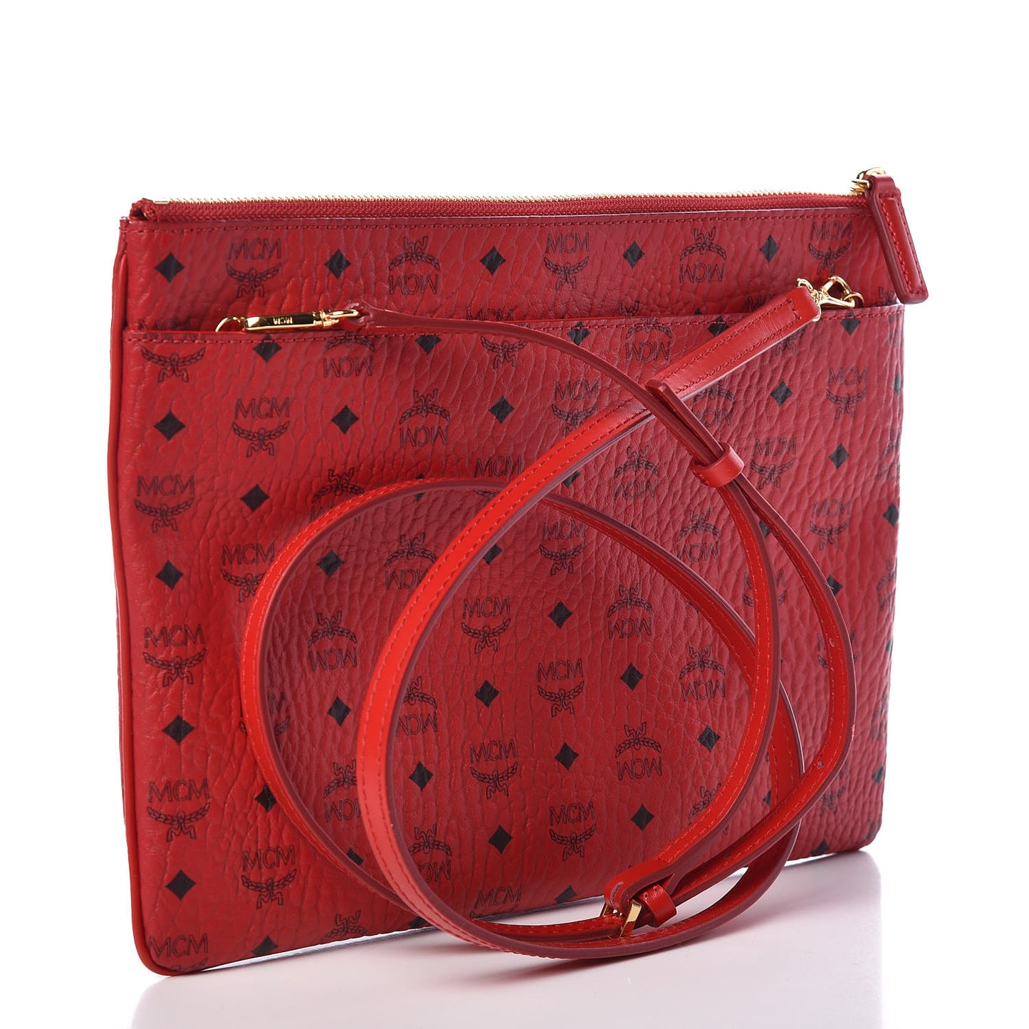 Visetos Medium Crossbody Pouch Ruby Red
