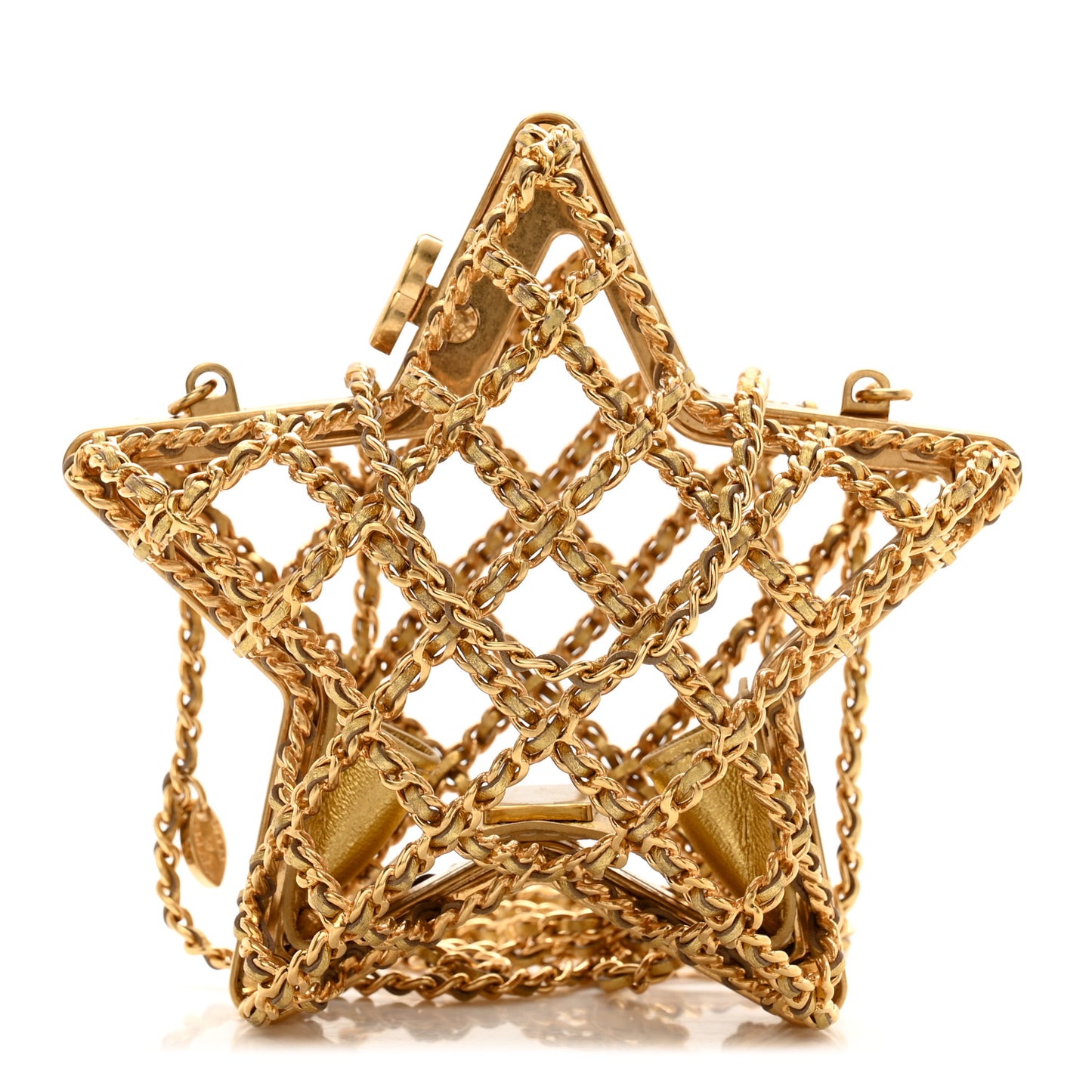 Metal CC Star Minaudiere Crossbody Gold