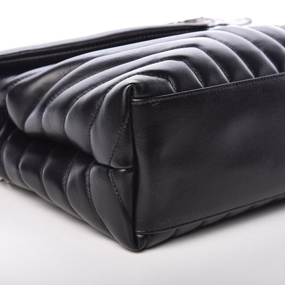 Saint Laurent Calfskin Y Quilted Monogram Medium Loulou Chain Satchel Black 5 of 9