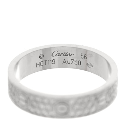 Cartier 18K White Gold Diamond 5mm LOVE Paved Ring 56 7.75 4 of 5