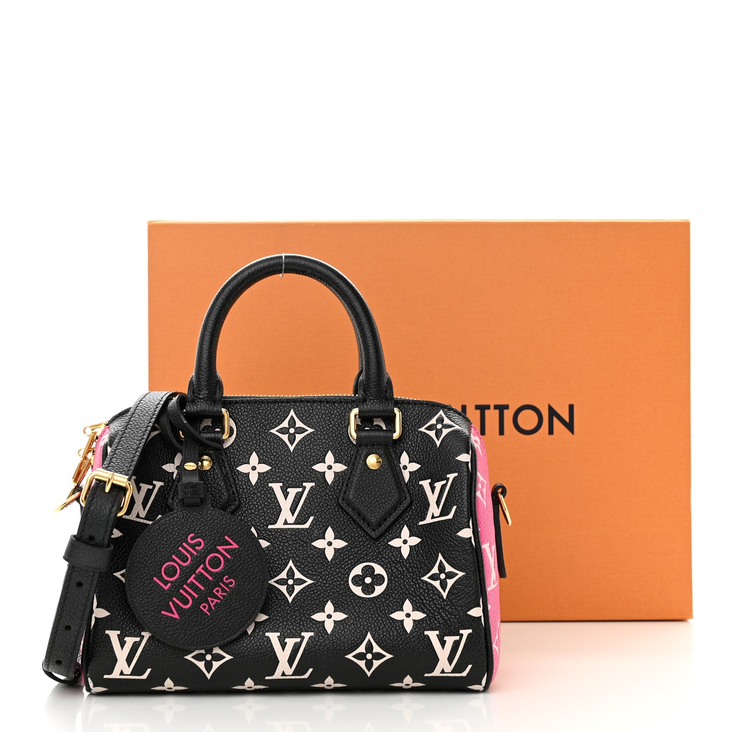 Louis Vuitton Empreinte Monogram Spring in the City Speedy Bandouliere 20 Black White Pink 11 of 11
