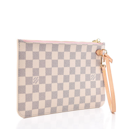 Louis Vuitton Damier Azur Neverfull MM GM Pochette Rose Ballerine 3 of 8