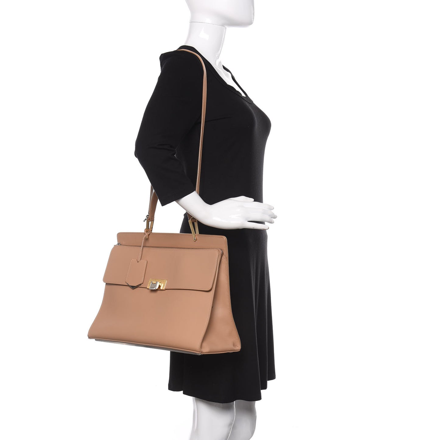Calfskin Le Dix M Cartable Shoulder Bag Tomette