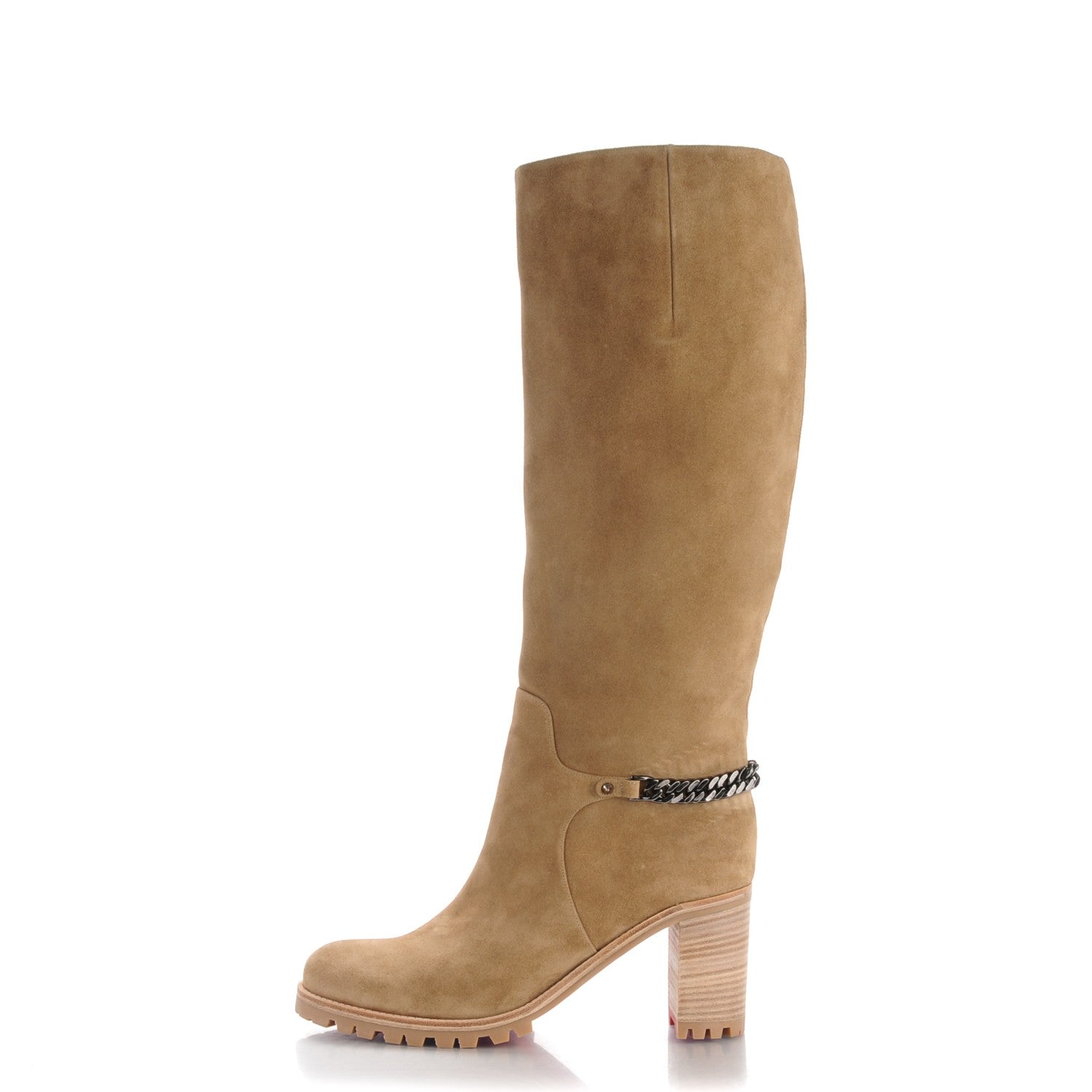 Christian Louboutin Suede Napoleo 70 Boots 41 Camel 1 of 6