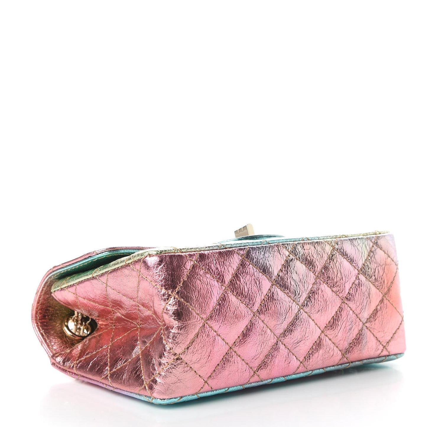 Metallic Goatskin Quilted Mini 2.55 Reissue Flap Multicolor