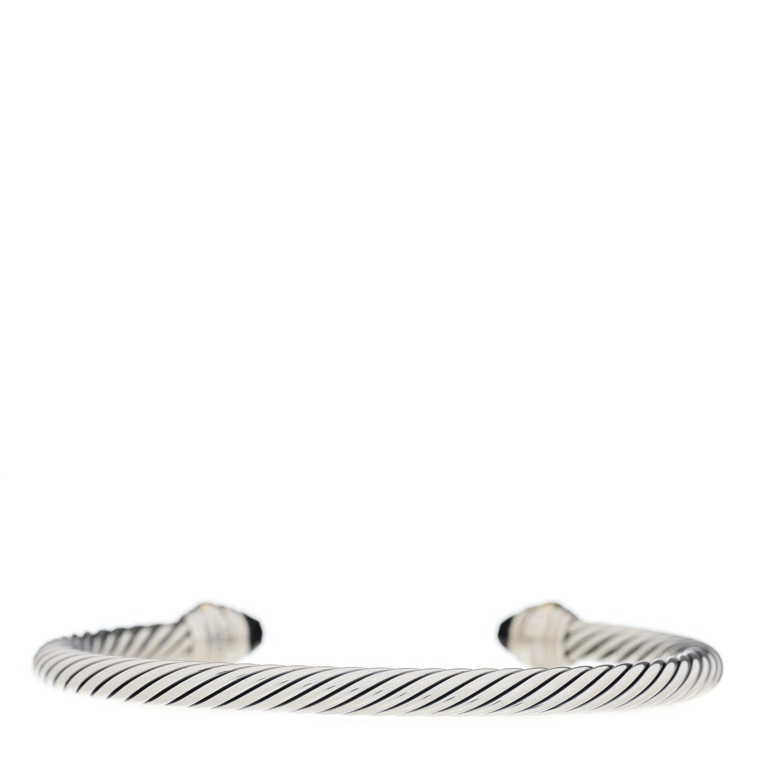 David Yurman Sterling Silver 14K Yellow Gold Black Onyx 7mm Cable Classics Bracelet 3 of 6