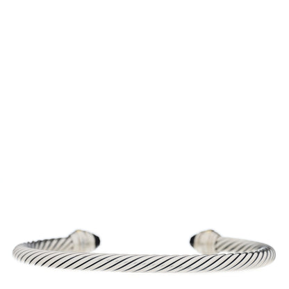 David Yurman Sterling Silver 14K Yellow Gold Black Onyx 7mm Cable Classics Bracelet 3 of 6