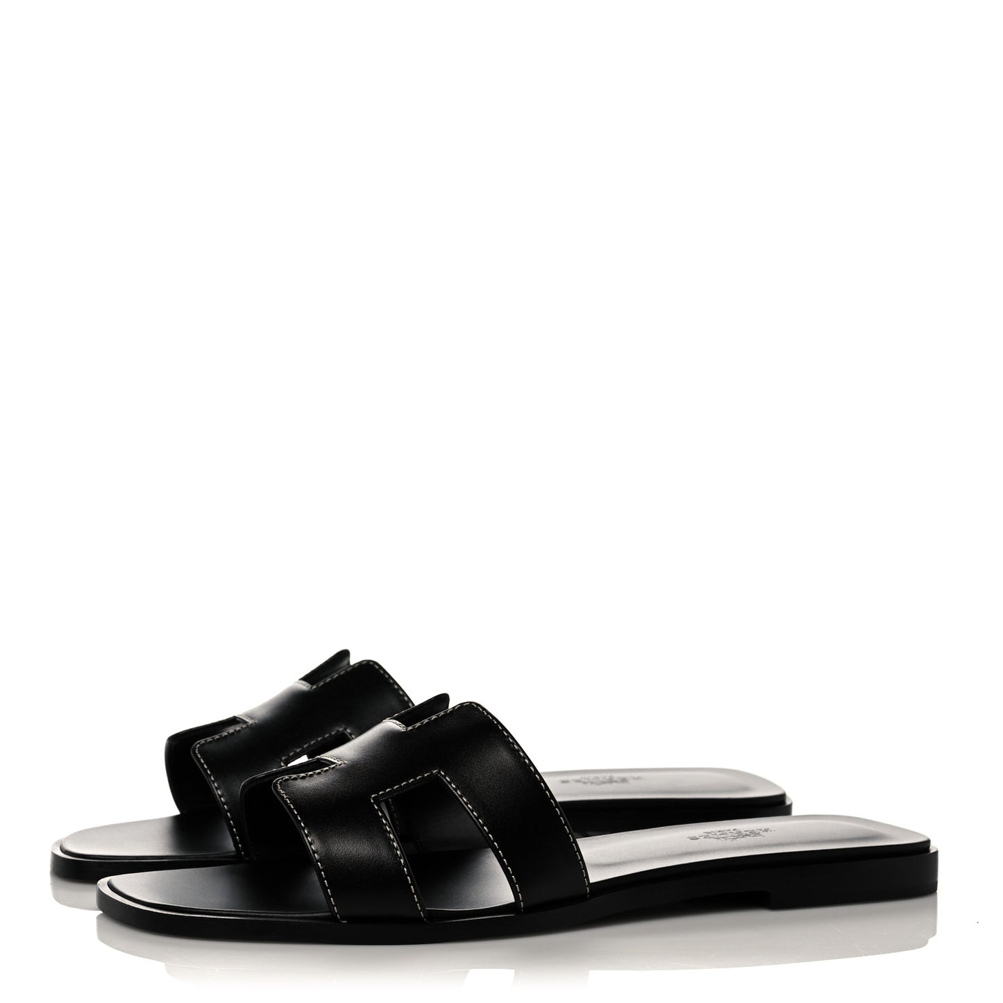 Box Calfskin Oran Sandals 38.5 Black