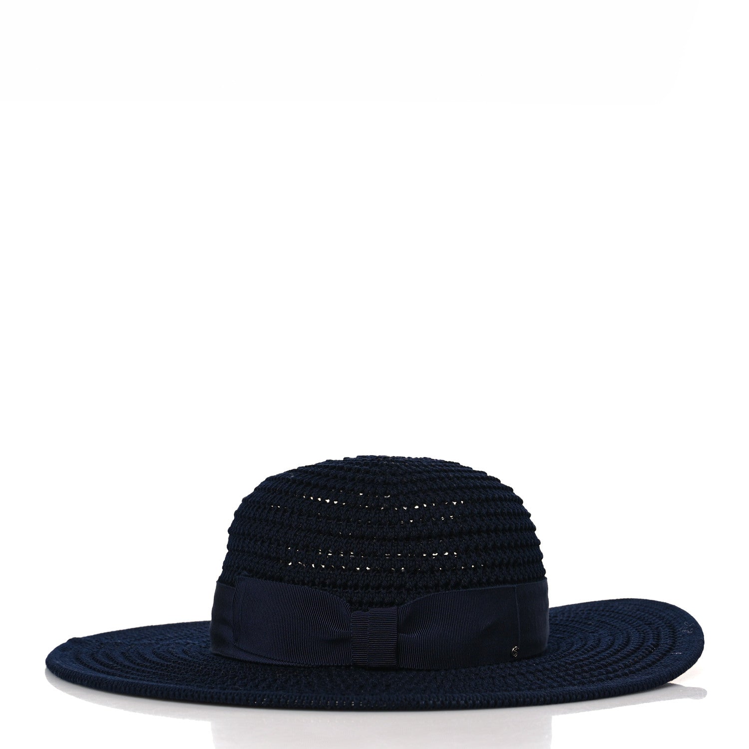 Gucci Cotton Crochet Wide Brim Hat M Navy Blue 2 of 8